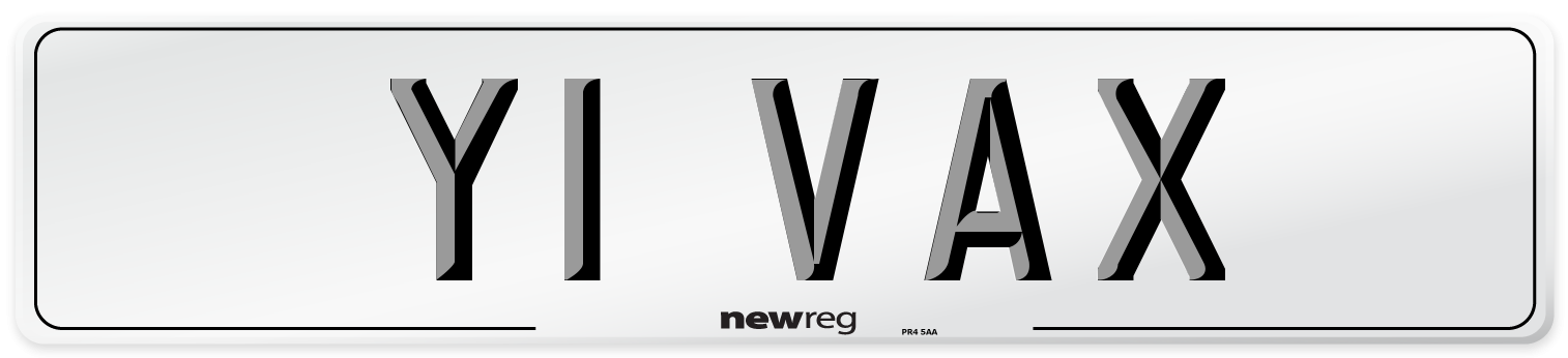 Y1 VAX Number Plate from New Reg
